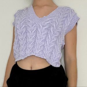 purple knitted sweater